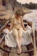 Anders Zorn In Werner-s Rowing Boat oil painting